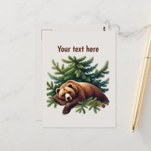 Postal Personalizable de los amantes del oso dulce