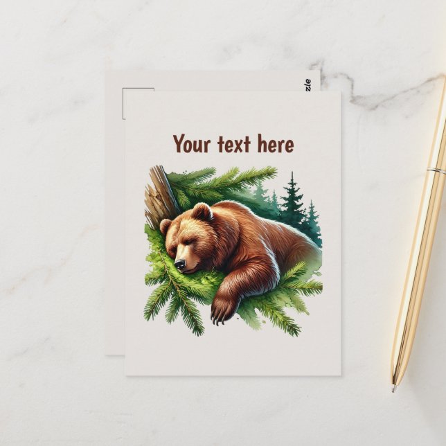 Postal Personalizable de los amantes del oso dulce (Anverso/Reverso In Situ)