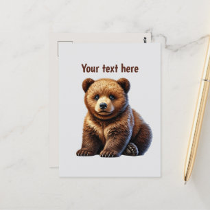 Postal Personalizable de los amantes del oso dulce