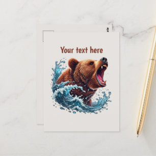 Postal Personalizable de los amantes del oso dulce