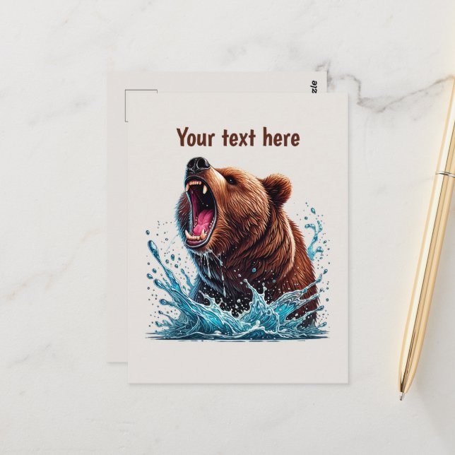 Postal Personalizable de los amantes del oso dulce (Anverso/Reverso In Situ)