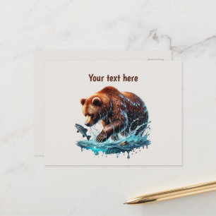 Postal Personalizable de los amantes del oso dulce