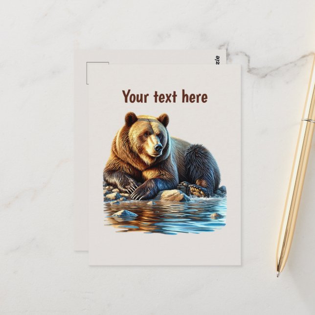 Postal Personalizable de los amantes del oso dulce (Anverso/Reverso In Situ)