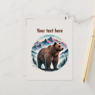 Postal Personalizable de los amantes del oso dulce