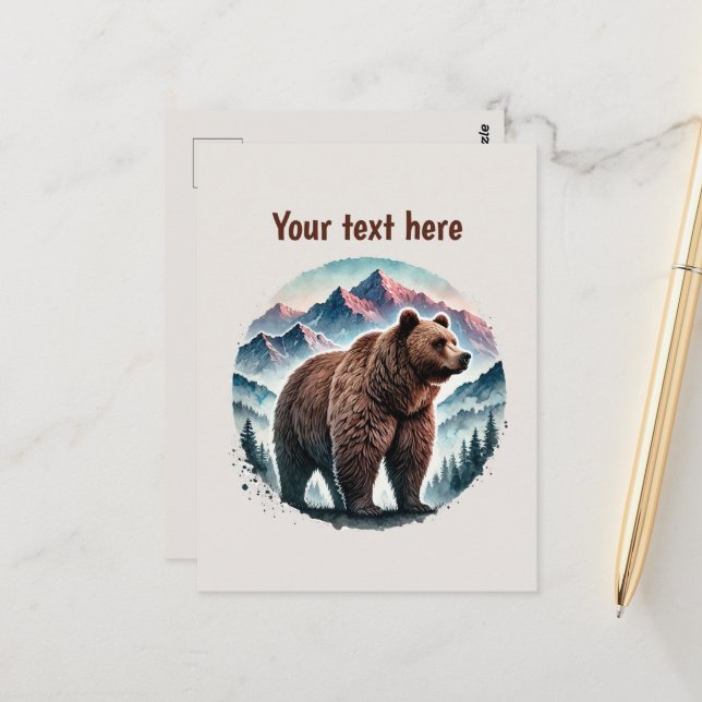 Postal Personalizable de los amantes del oso dulce (Anverso/Reverso In Situ)