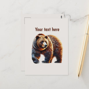 Postal Personalizable de los amantes del oso dulce