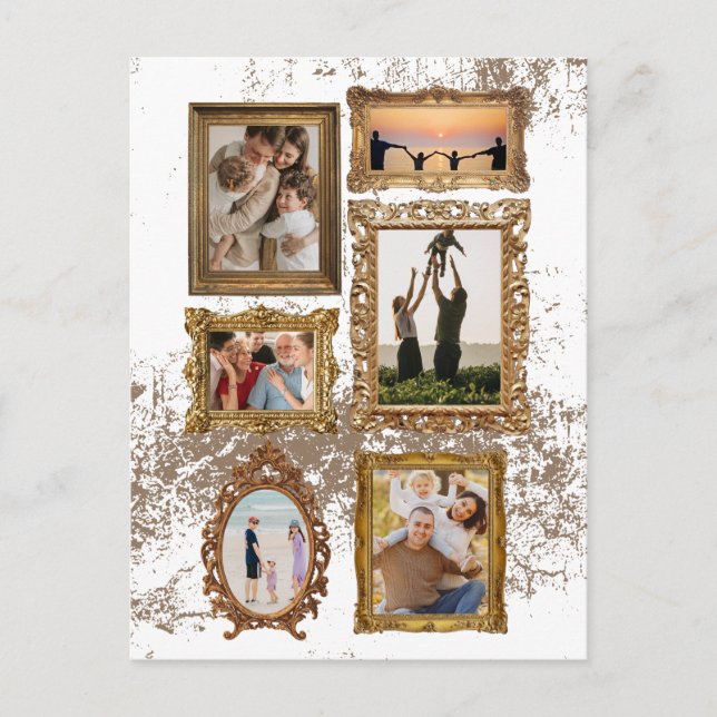 Postal Personalizable de marcos de época - con poema fami (Anverso)