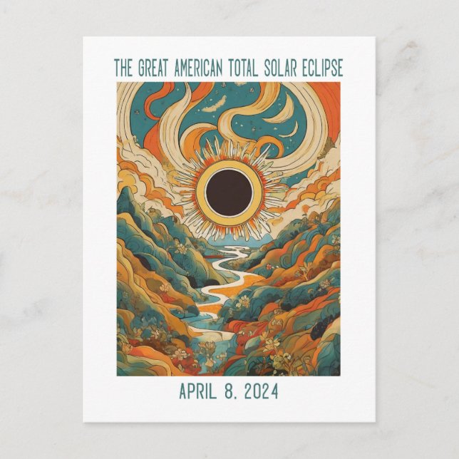 POSTAL PERSONALIZABLE: ECLIPSE SOBRE RÍO (Anverso)