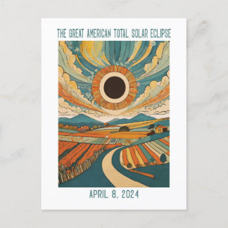 Postal PERSONALIZABLE: Eclipse sobre tierras de cultivo