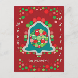Postal Personalizable Editable Bell Christmas/Holiday
