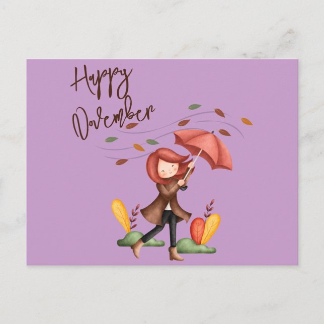Postal Personalizable feliz de noviembre (Anverso)