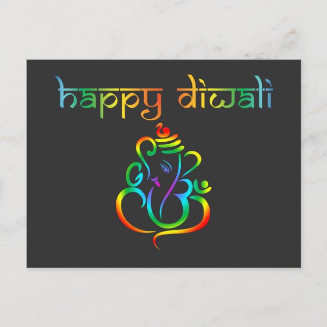 Postal Personalizable 🤩 Feliz Diwali con el Señor Ganesh (Anverso)