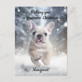 Postal Personalizable Festive Frenchie Frolic