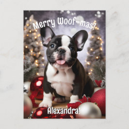 Postal Personalizable Festive Frenchie Harmony