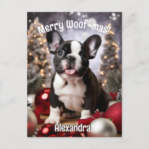 Postal Personalizable Festive Frenchie Harmony