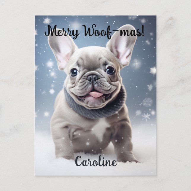 Postal Personalizable Frenchie Frosty Bliss (Anverso)
