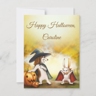 Postal Personalizable Halloween Postcard Vintage Style