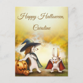 Postal Personalizable Halloween Postcard Vintage Style