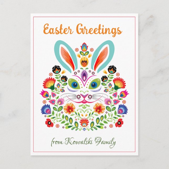 Postal personalizable 🐰 Happy Easter (Wycinanki) (Anverso)