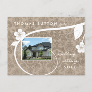 Postal Personalizable inmobiliario/realtor postcard Beige