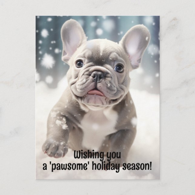 Postal Personalizable Joyful 🐶 Frenchie Wonderland (Anverso)