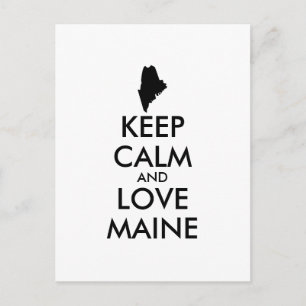 POSTAL PERSONALIZABLE MANTENER CALMA Y AMAR A MAINE
