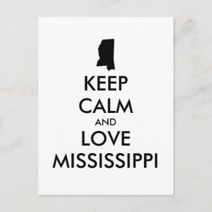 Postal Personalizable MANTENER CALMA Y AMAR A MISSISSIPPI