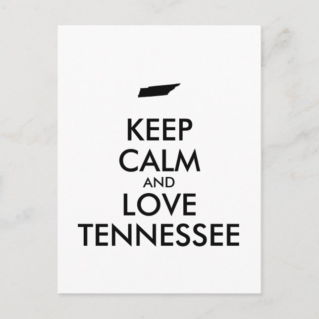 Postal Personalizable MANTENER CALMA Y AMAR A TENNESSEE (Anverso)