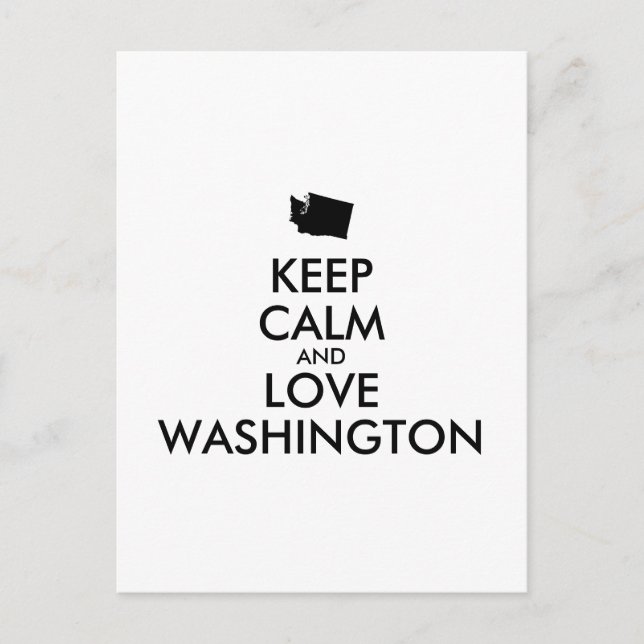 Postal Personalizable MANTENER LA CALMA Y AMAR A WASHINGT (Anverso)