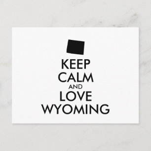 Postal Personalizable MANTENER LA CALMA Y AMAR A WYOMING
