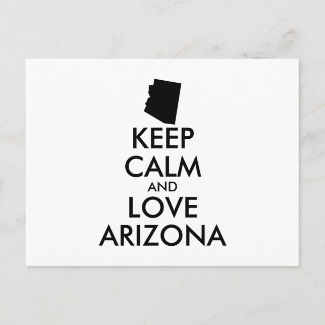 POSTAL PERSONALIZABLE MANTENGA CALMA Y AME A ARIZONA (Anverso)