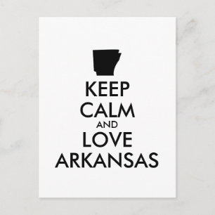 Postal Personalizable MANTENGA CALMA Y AME A ARKANSAS