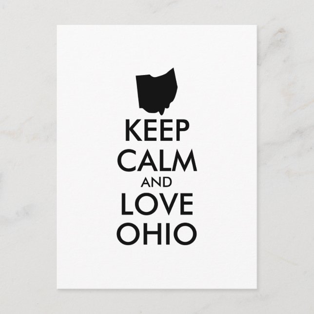 POSTAL PERSONALIZABLE MANTENGA CALMA Y AME A OHIO (Anverso)