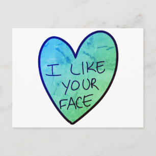Postal Personalizable Me Gusta Tu Cara Candy Heart Gracio
