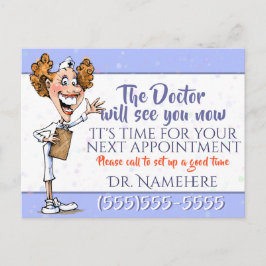 Postal Personalizable médico del recordatorio de la cita