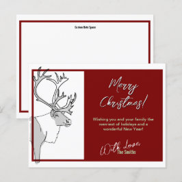 Postal Personalizable navideño de renos y moras