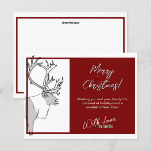 Postal Personalizable navideño de renos y moras