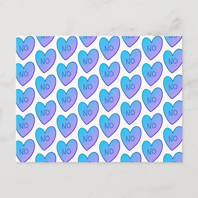 Postal Personalizable No Funny Candy Hearts Postcard (Anverso)