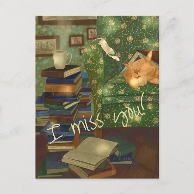 Postal Personalizable para gato y ratón (Anverso)