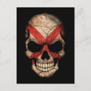 Postal Personalizable Skull de la bandera de Irlanda del 