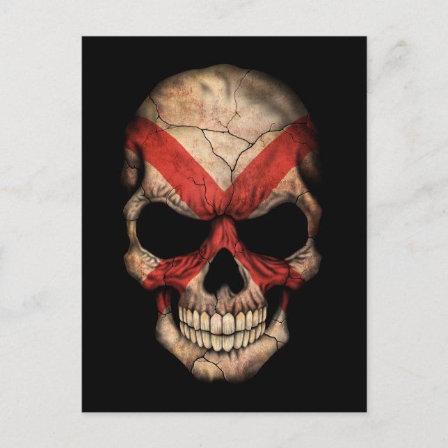 Postal Personalizable Skull de la bandera de Irlanda del  (Anverso)