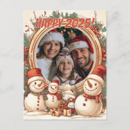 Postal Personalizable Snowman Feliz Año Nuevo