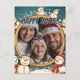 Postal Personalizable Snowman Feliz Año Nuevo
