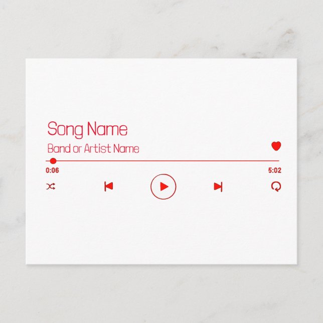 Postal Personalizable tu música favorita (Anverso)