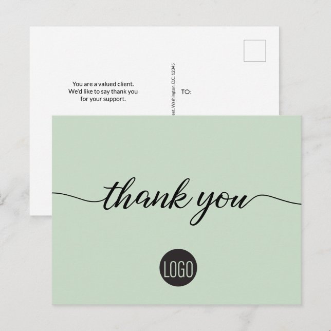 Postal Personalización de la Apreciación del Cliente Plan (Anverso / Reverso)