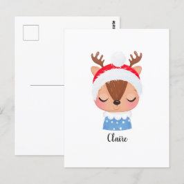 Postal Personalización de Navidades durmiendo cara de ren