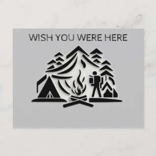 Postal Personalización de viajes de camping de texto
