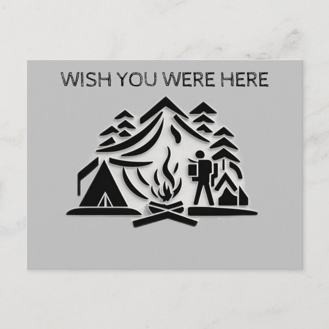 Postal Personalización de viajes de camping de texto (Anverso)