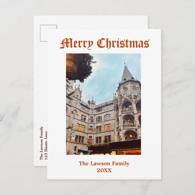 Postal Personalización del mercado de Navidades Munich Al (Anverso / Reverso)