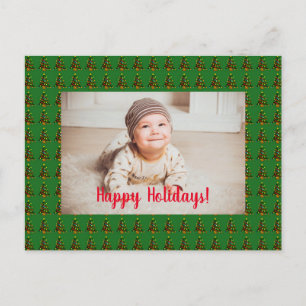 Postal personalizada de árbol de Navidad verde